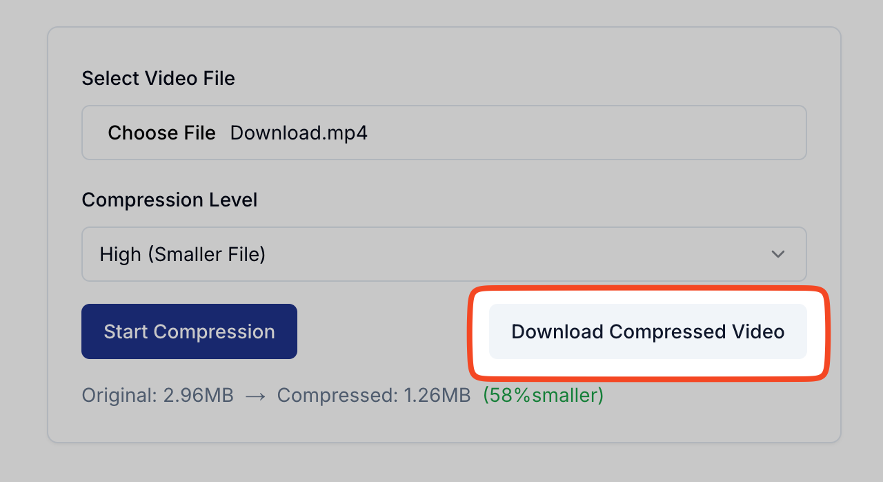 Téléchargez votre vidéo compressée