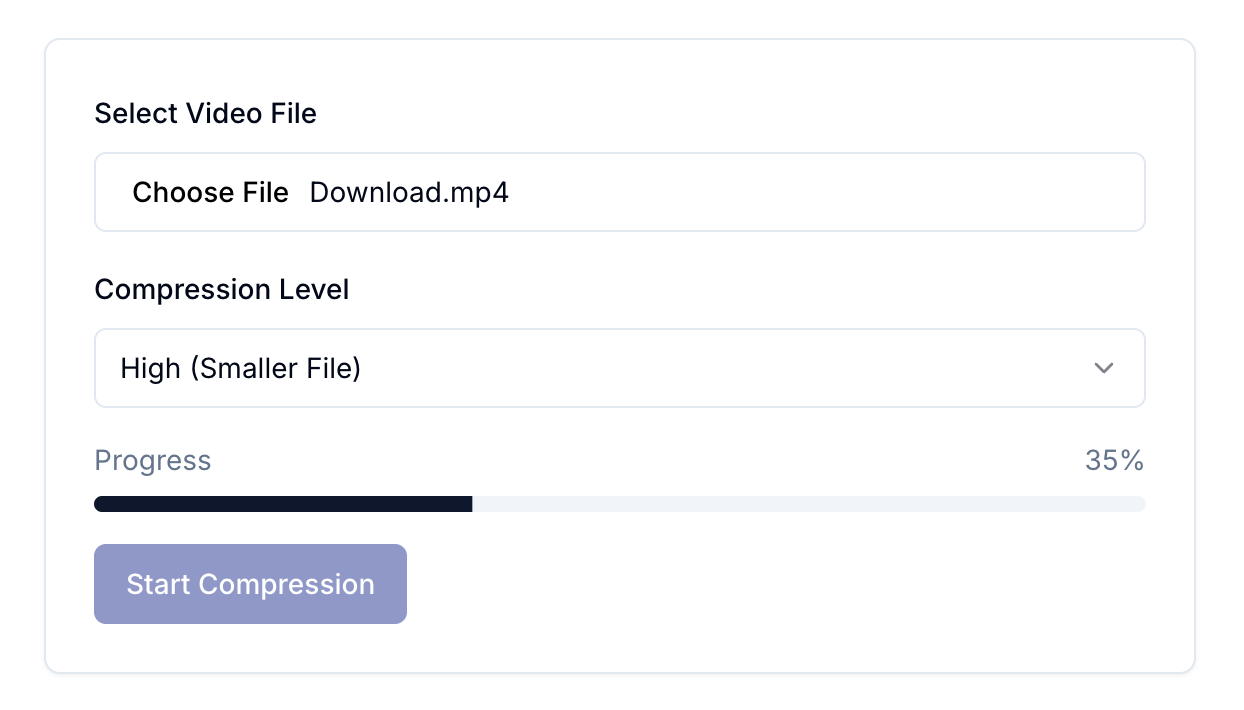 Démarrez la compression